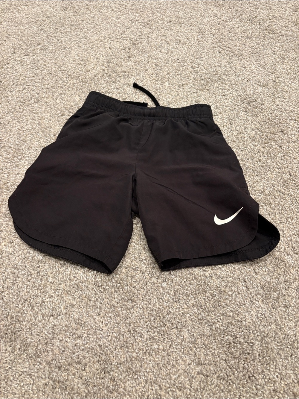 Nike Black Shorts with White Swoosh - Kids Athletic